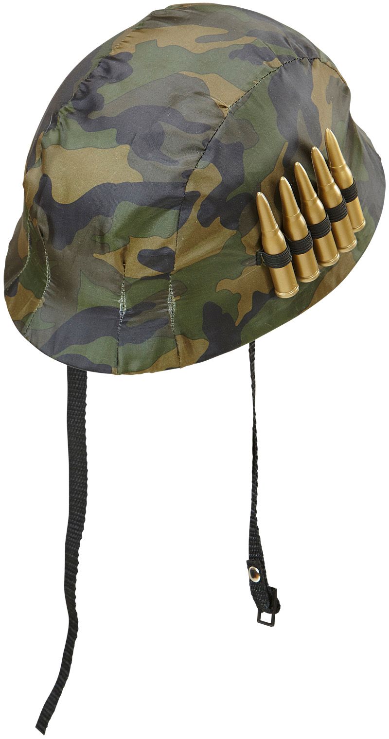 Soldaten camouflage helm met kogels