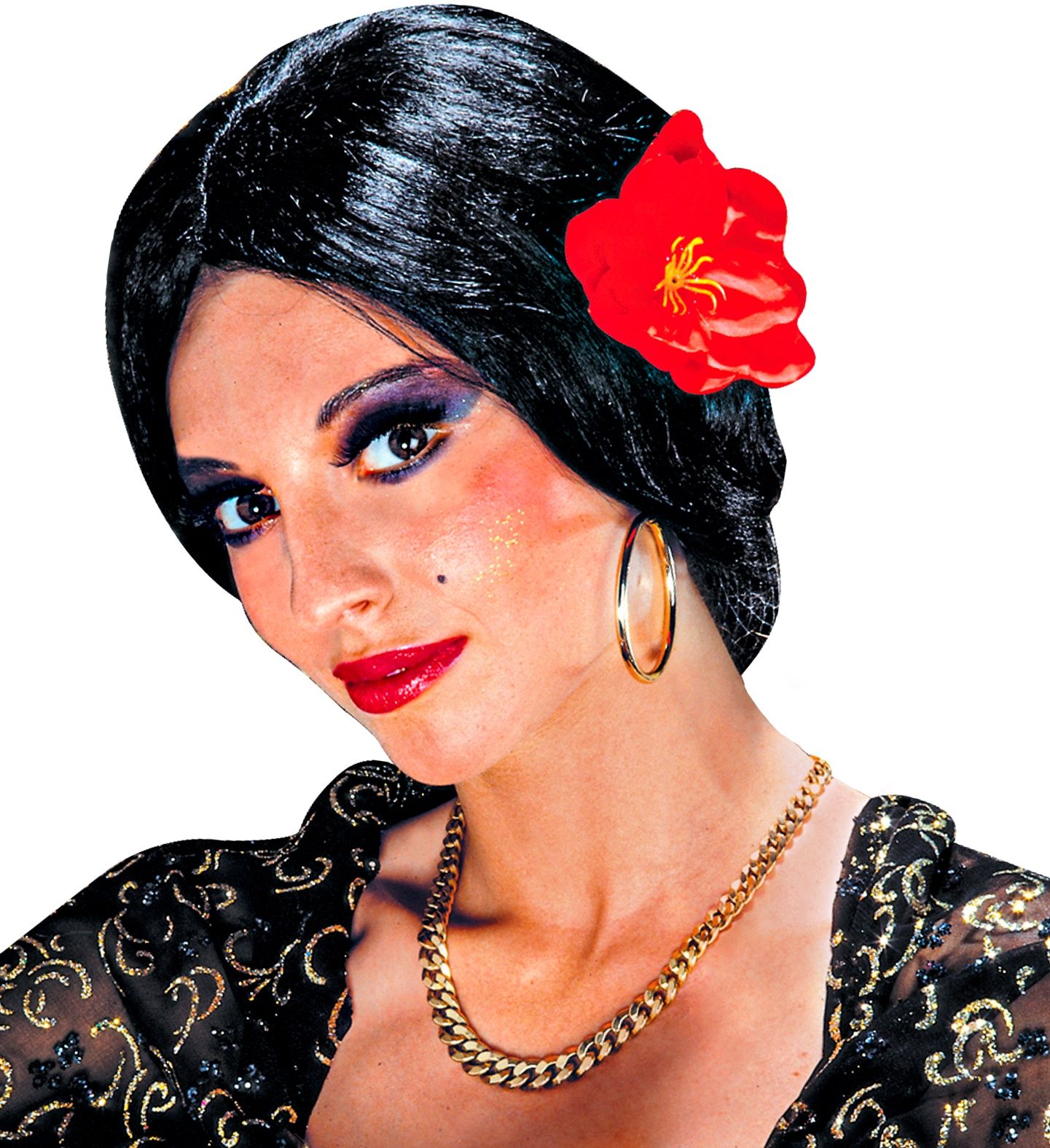 Spaanse Flamenco Danseres Pruik
