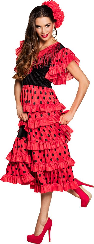 Spaanse flamenco jurk met polka dot