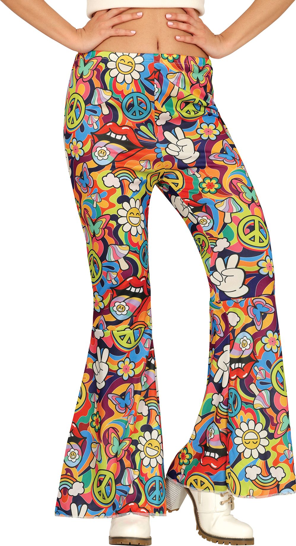 Speelse Hippie Uitlopende Broek Dames