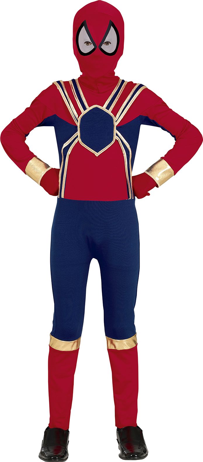 Spiderman outfit met goud jongens