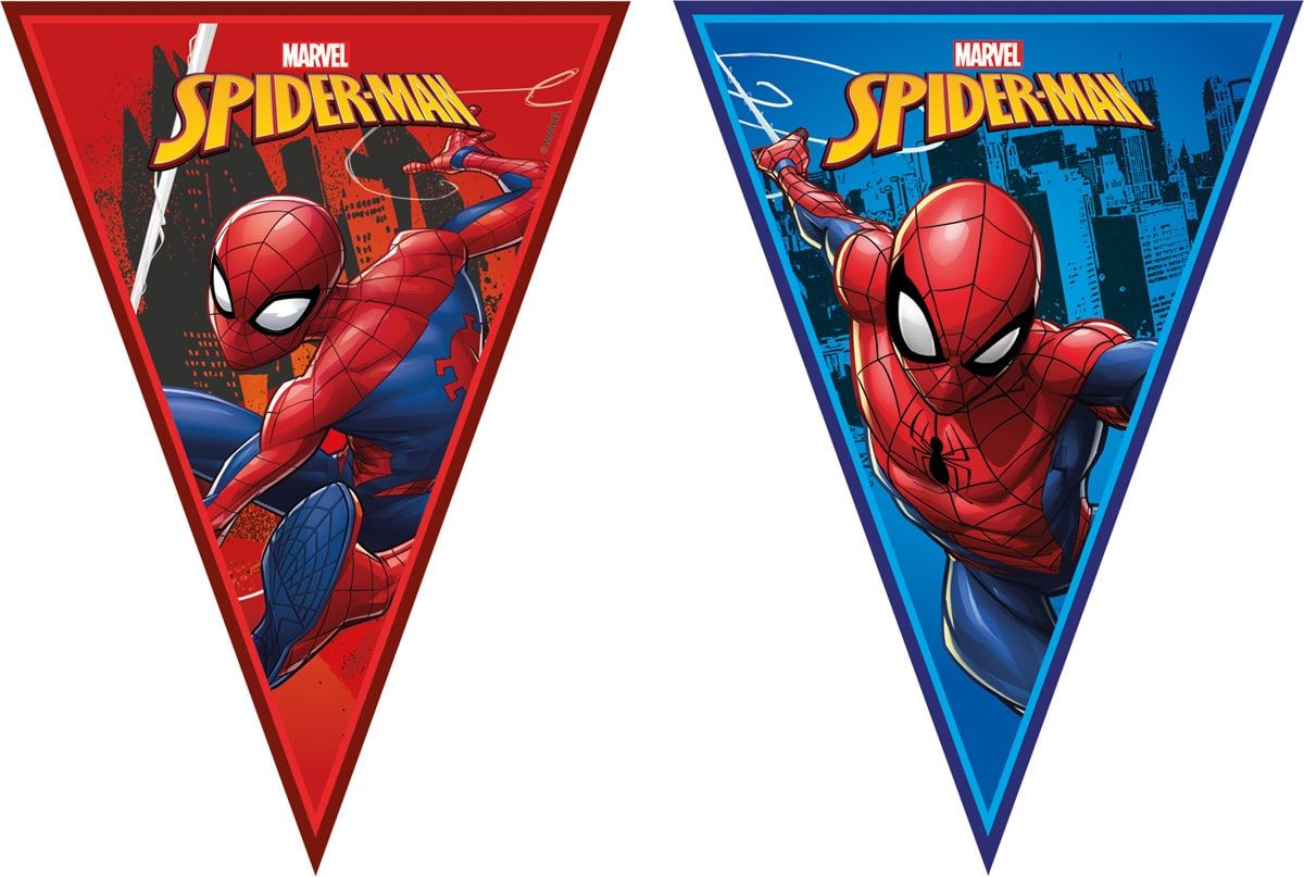 Spiderman team verjaardag vlaggenlijn 2 meter