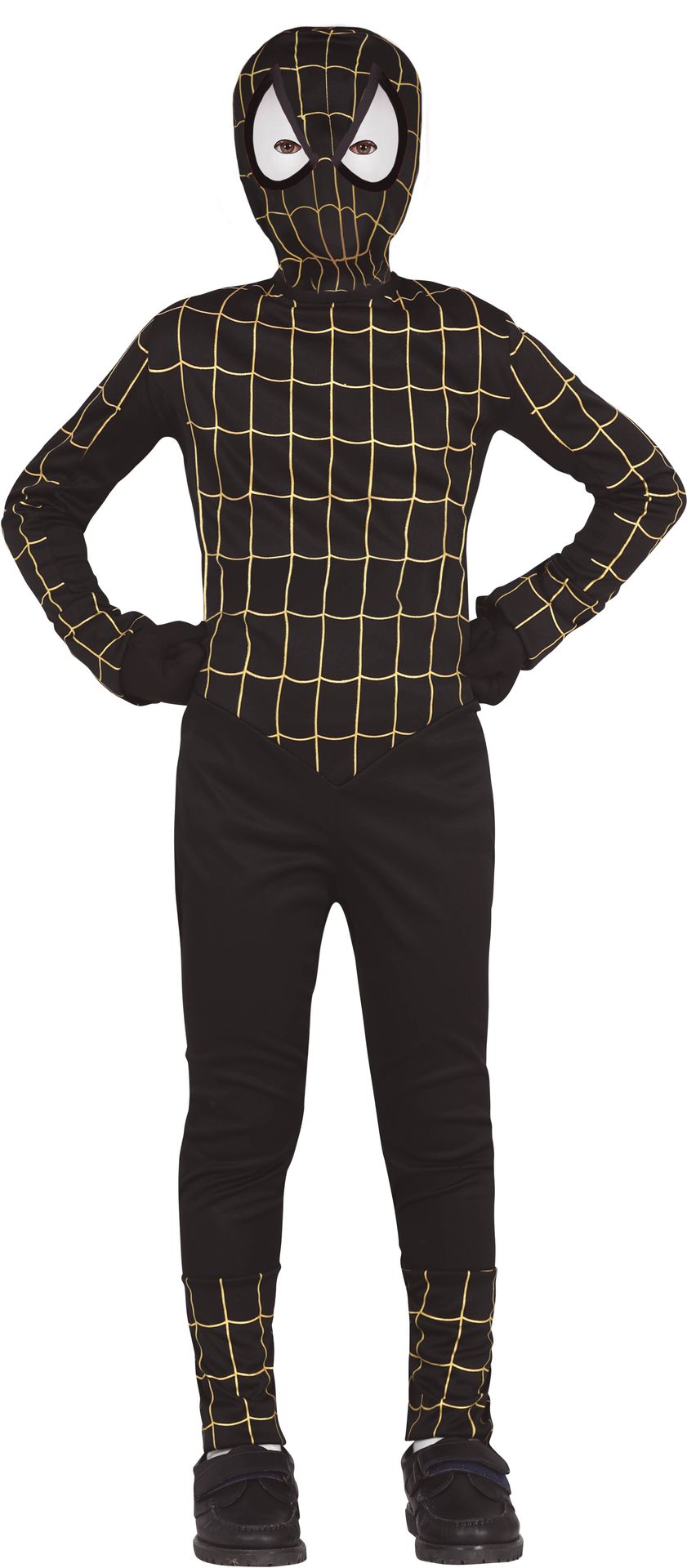 Spiderman Zwart Goud outfit jongens
