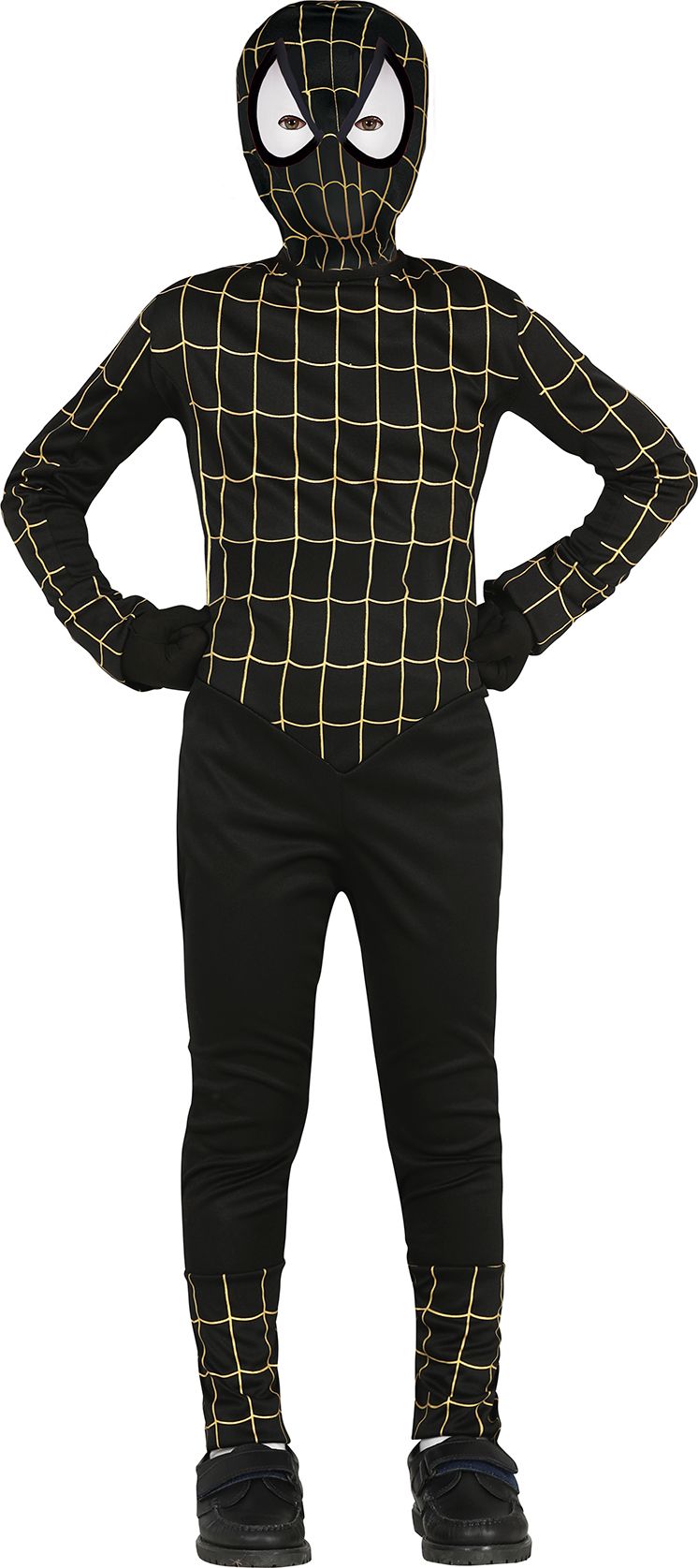 Spiderman Zwart Goud outfit jongens