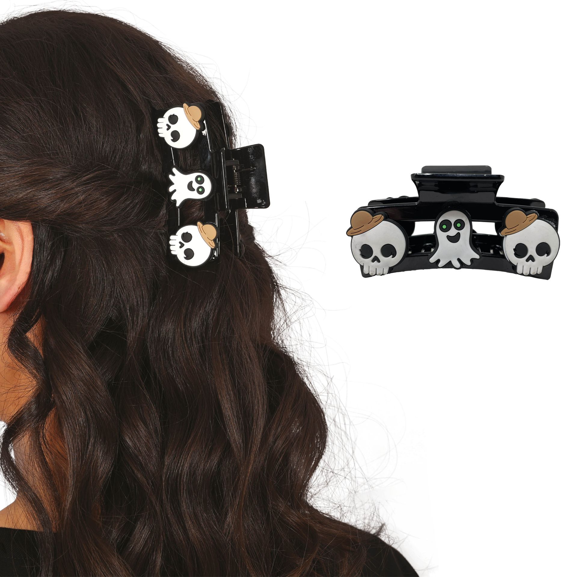 Spook en Schedel Haarclipjes 2 Stuks