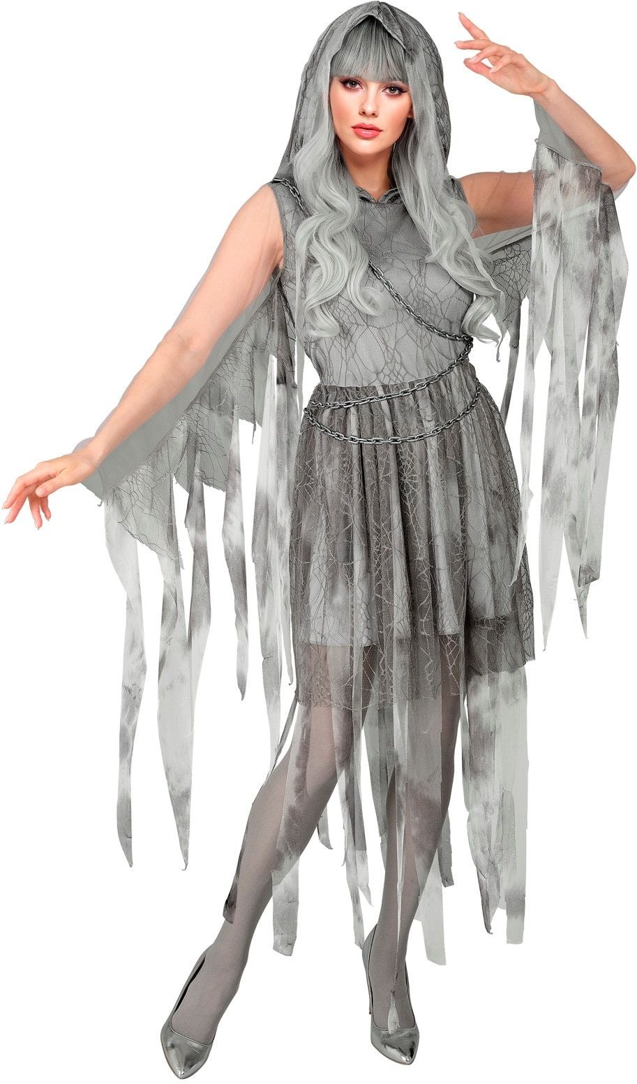 Spook Jurk Grijs Dames