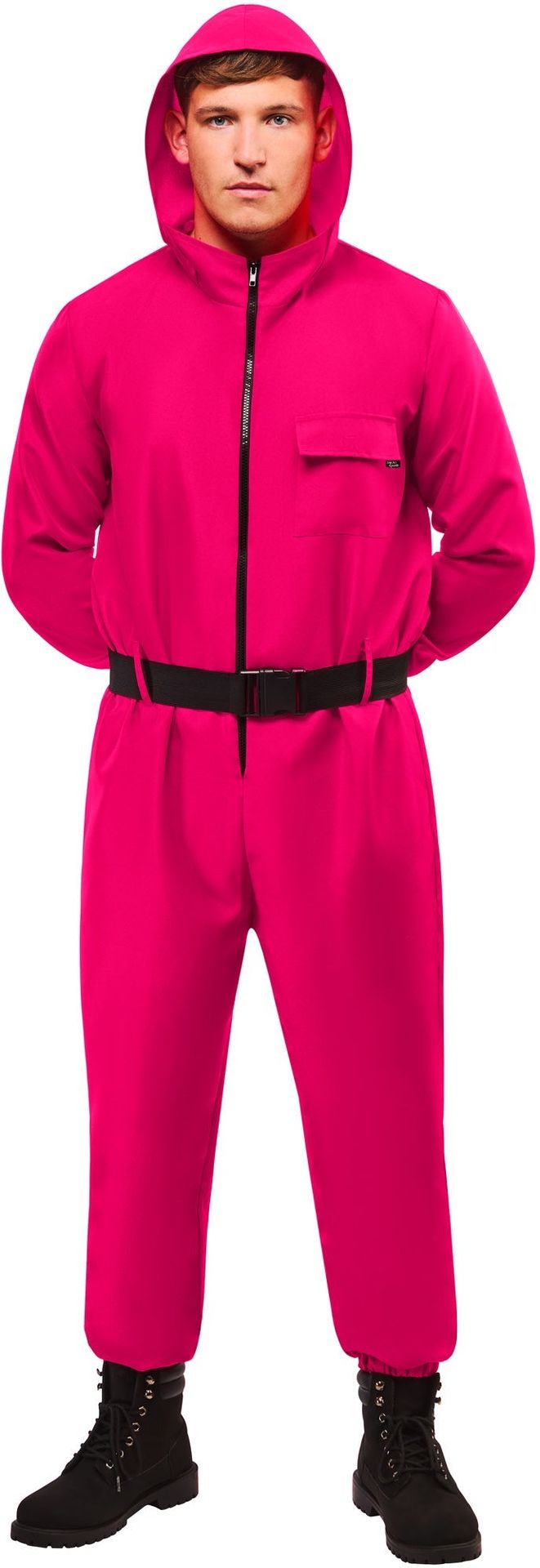 Squid Game Bewaker Kostuum Roze Heren Dames