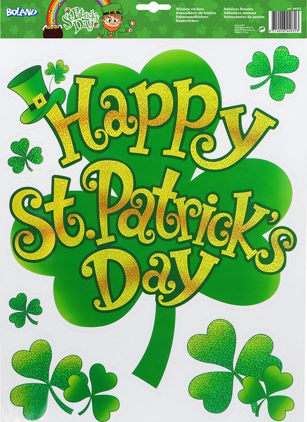 St. Patrick's Day Raamstickers Decoratie