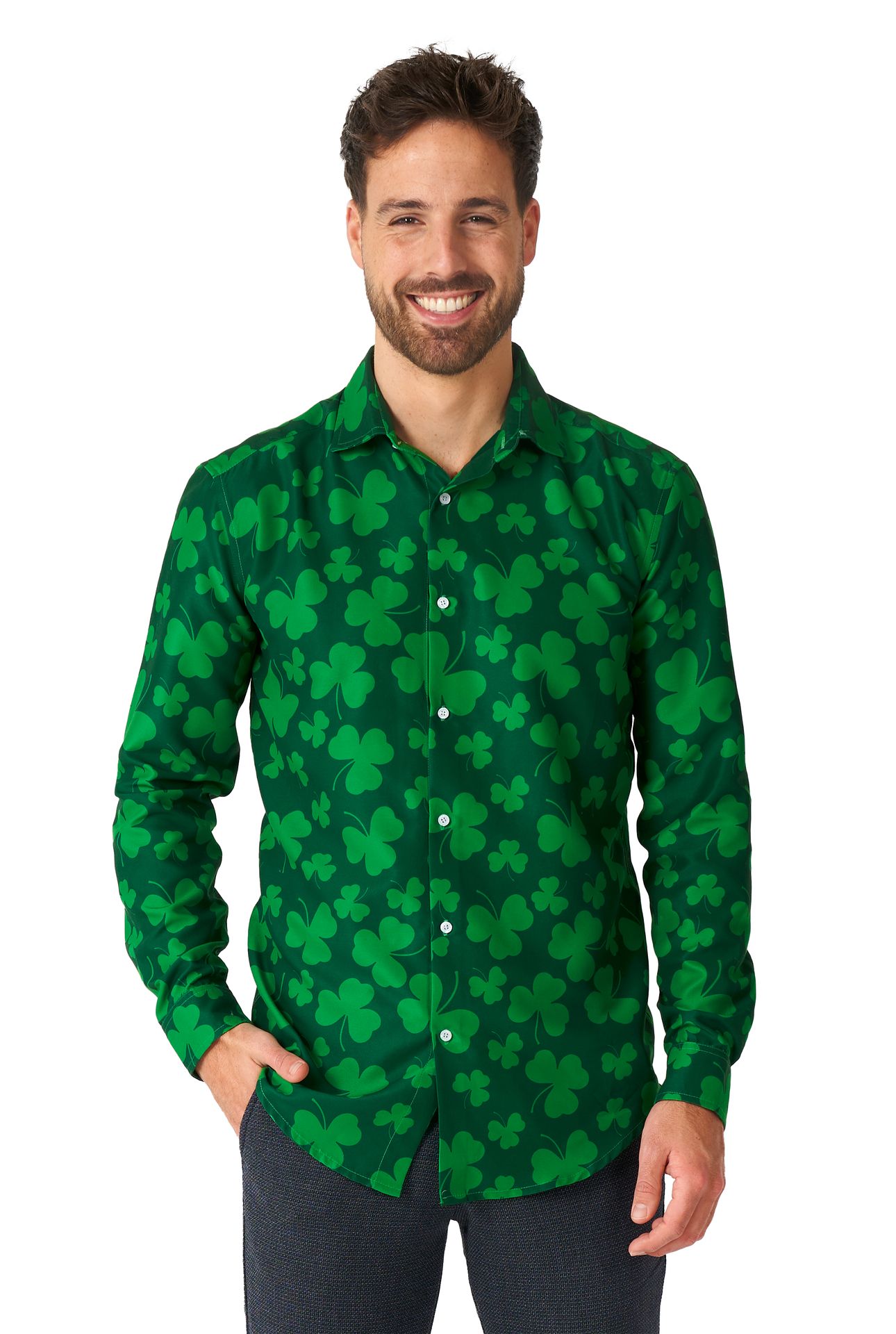 St. Patricksday groene blouse heren