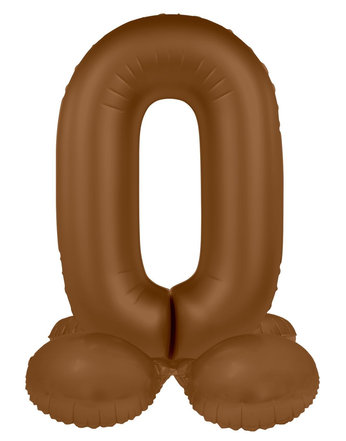Staande Folieballon Cijfer 0 Bruin 41cm