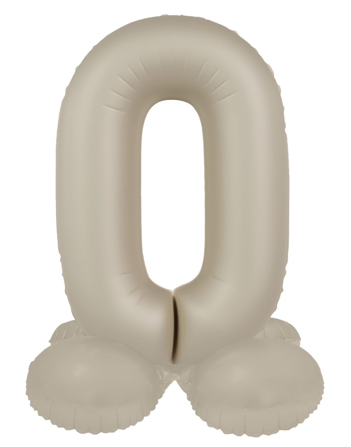 Staande Folieballon Cijfer 0 Creme Wit 72cm