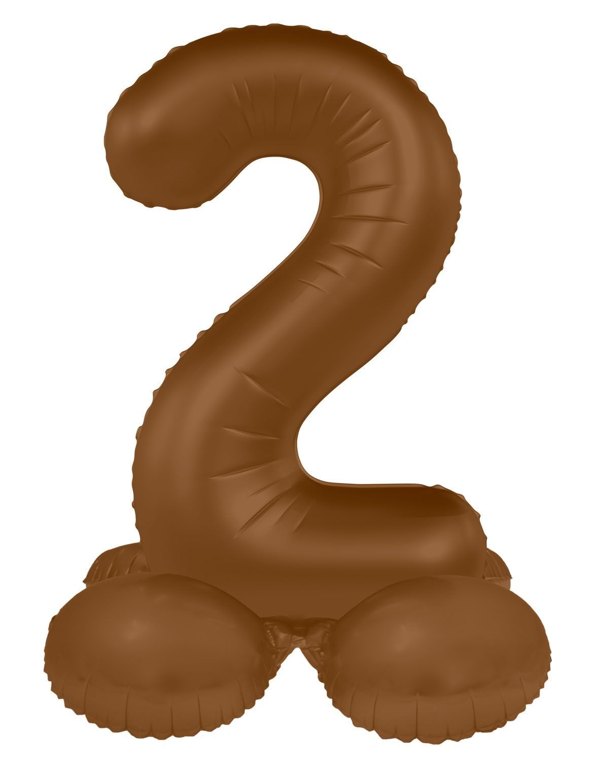 Staande Folieballon Cijfer 2 Bruin 41cm