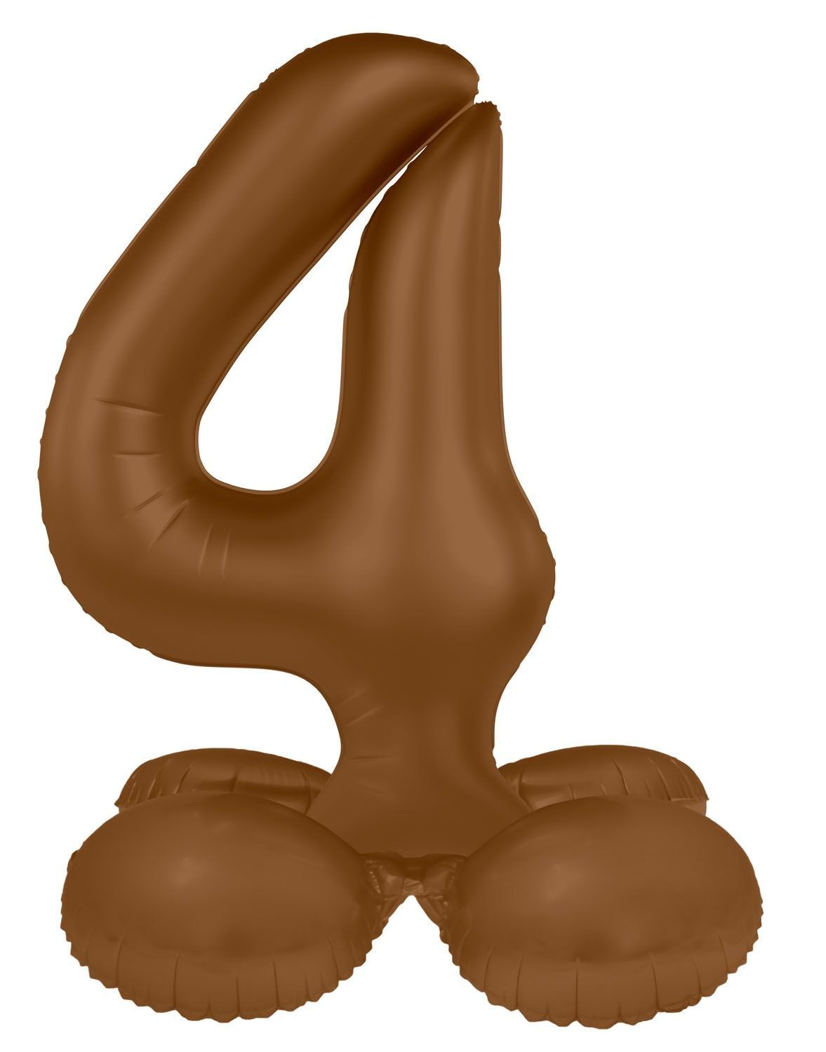 Staande Folieballon Cijfer 4 Bruin 41cm