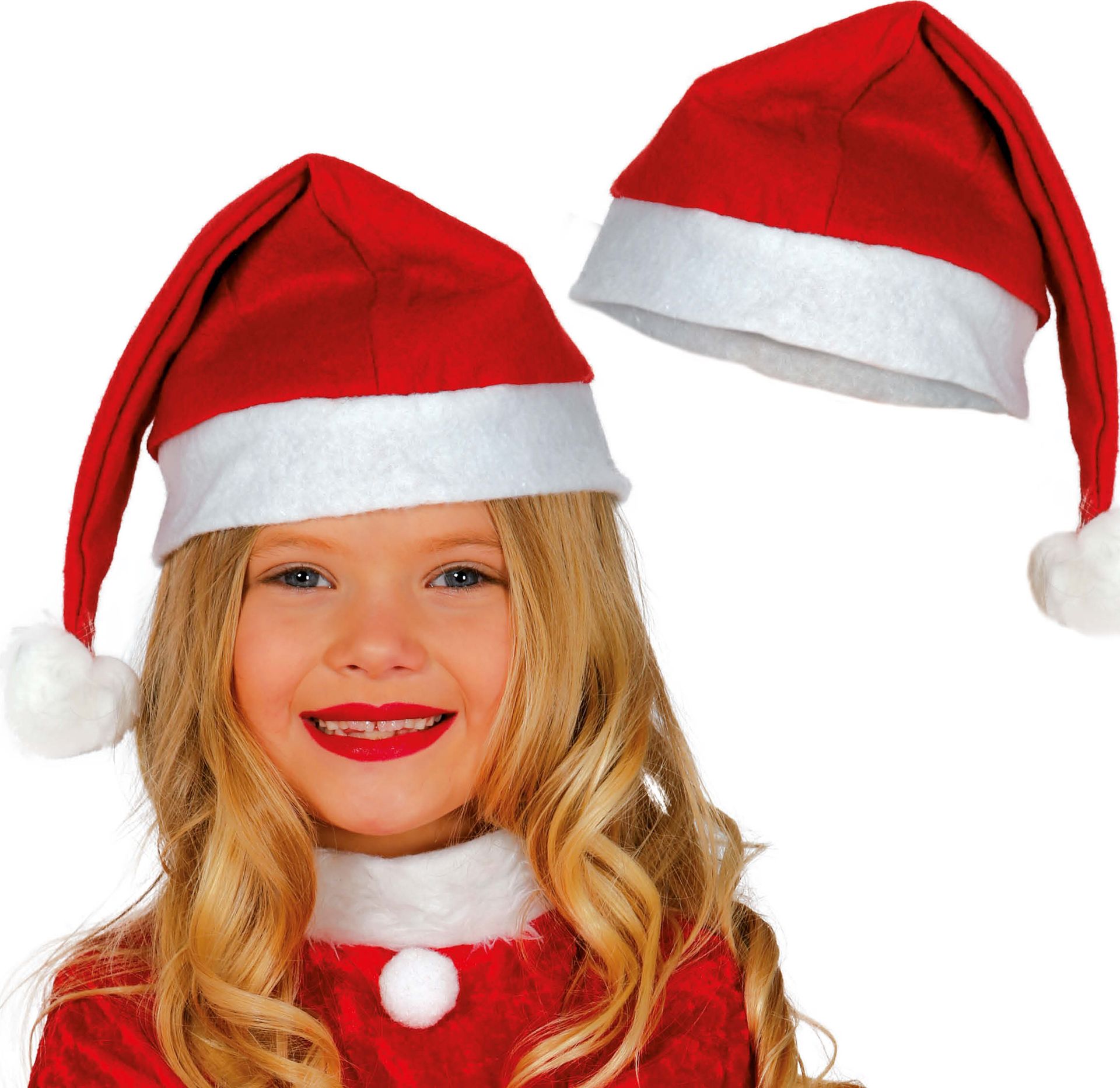 Standaard kerstman kerstmuts kind