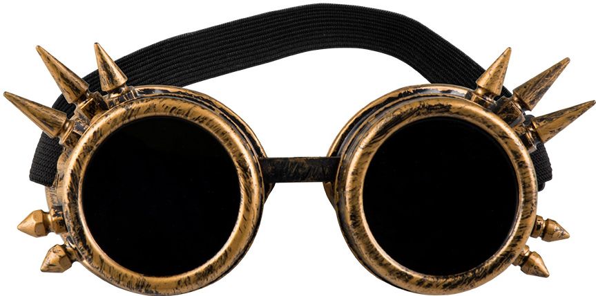 Steampunk bril met punten koper
