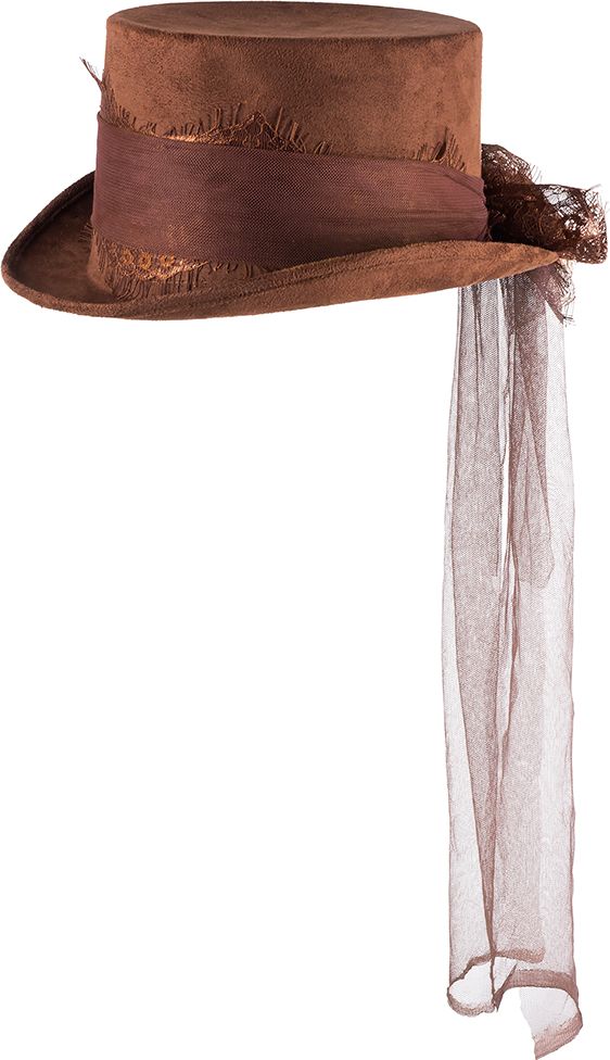 Steampunk bruine hoed gehavend