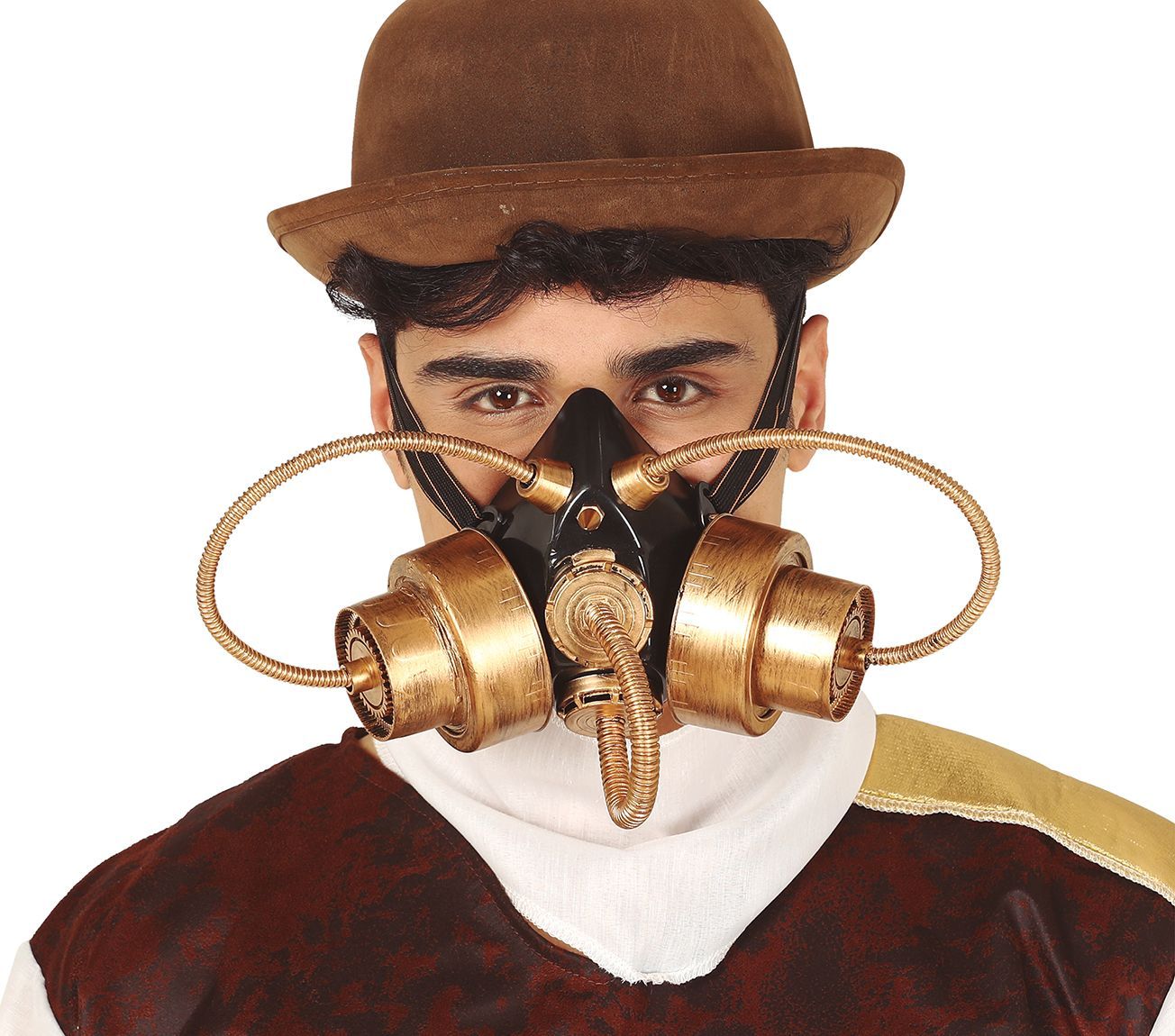 Steampunk gasmasker koperlook