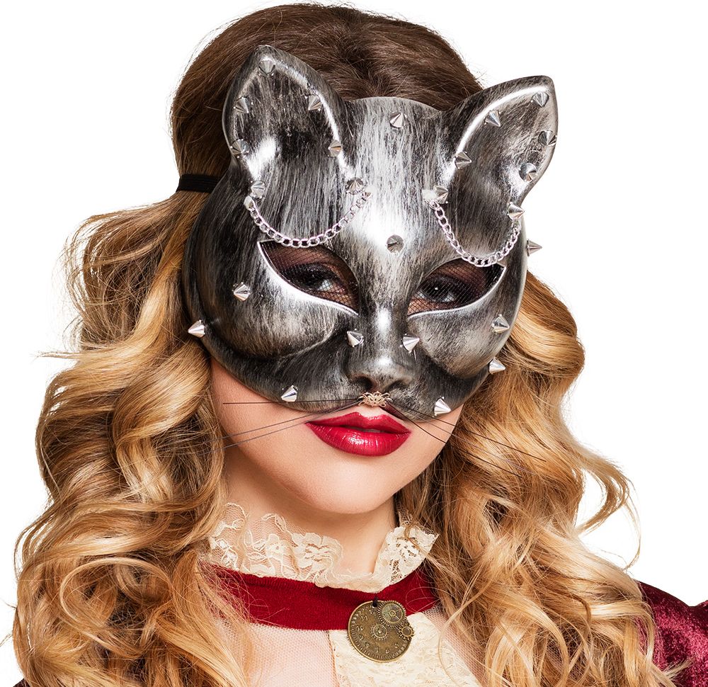 Steampunk halfmasker kat