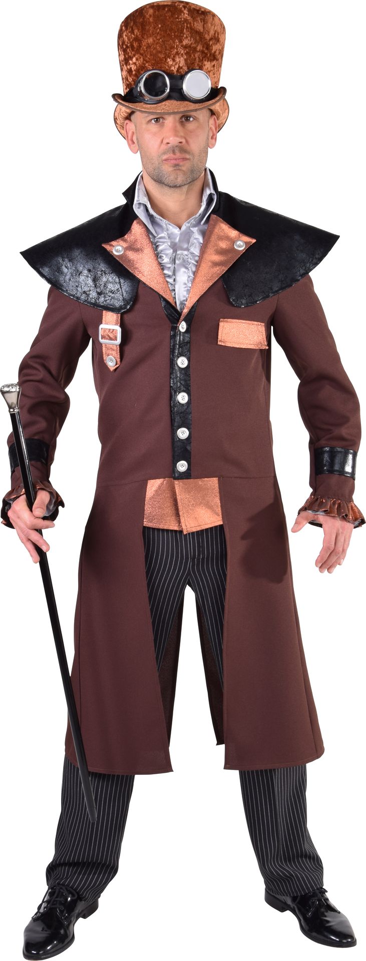Steampunk kostuum mannen brons