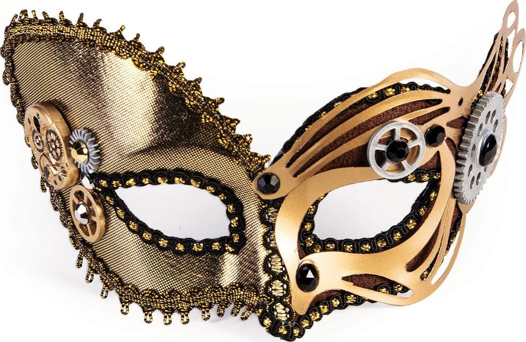 Steampunk masker goud