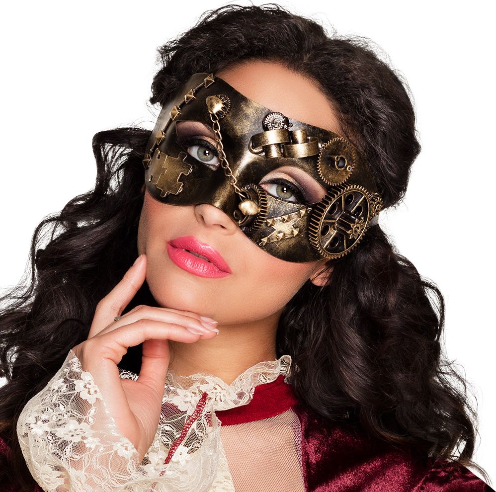 Steampunk oogmasker brons