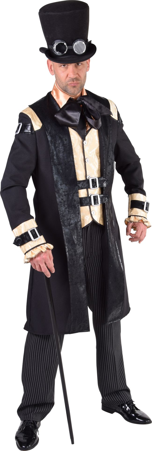 Steampunk outfit zwart mannen