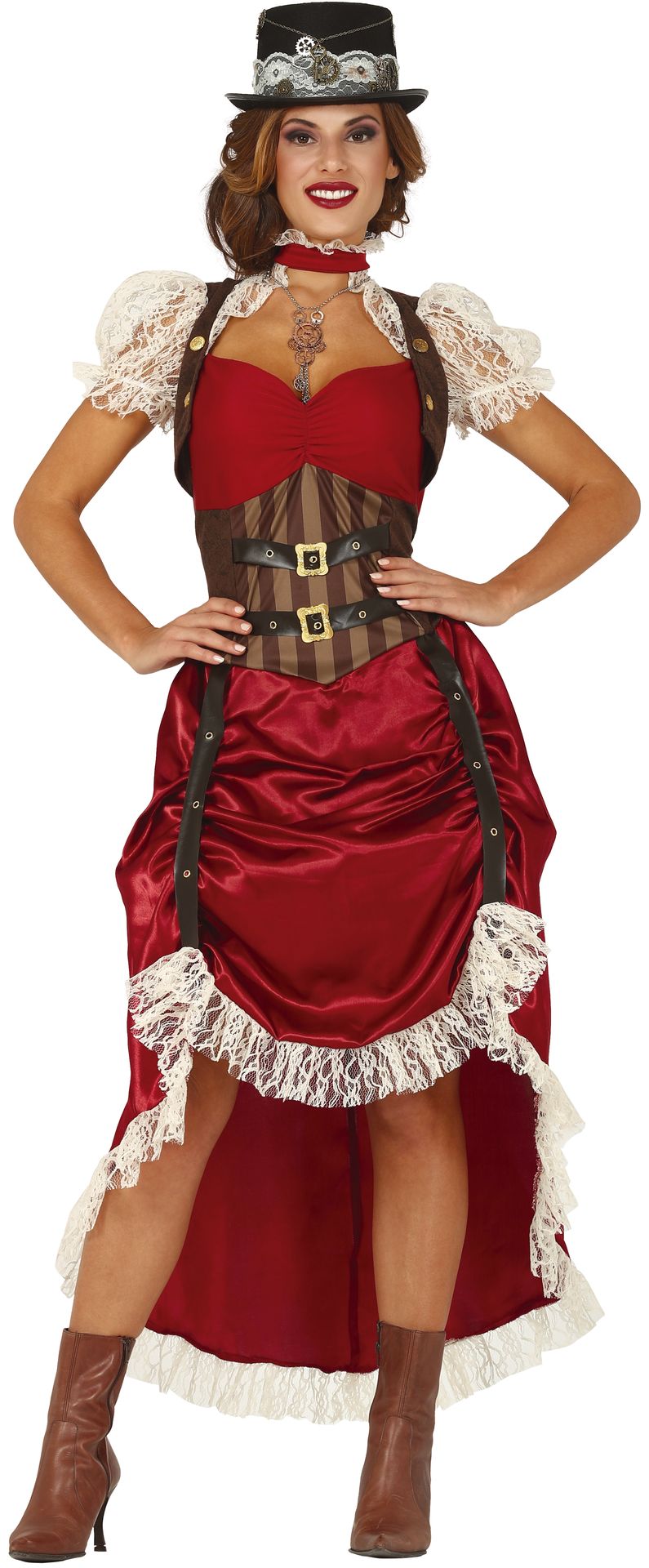 Steampunk rode jurk