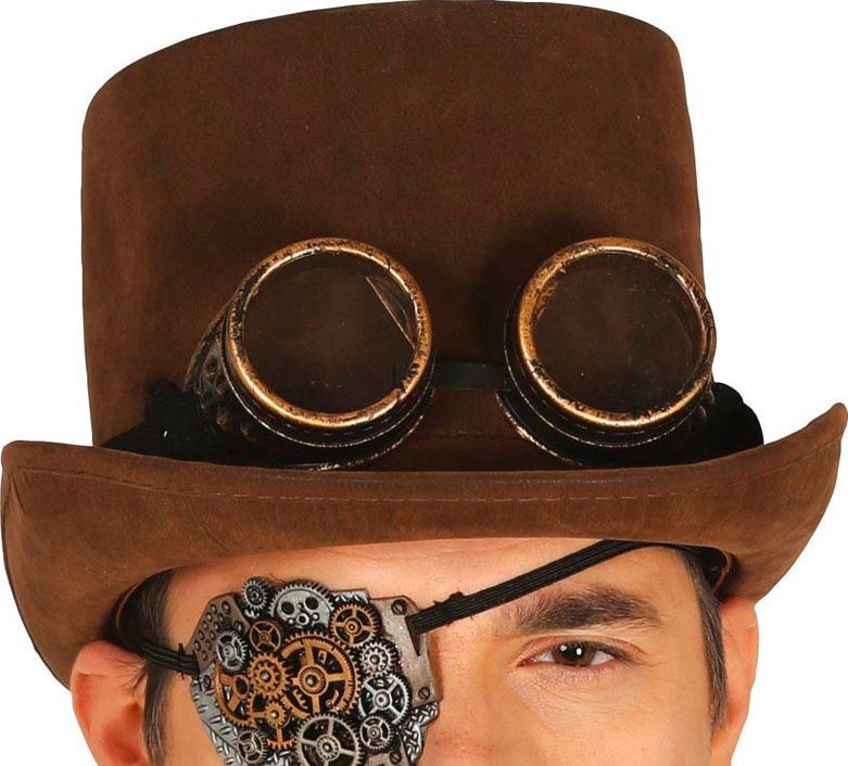 Steampunk ronde bril koperlook