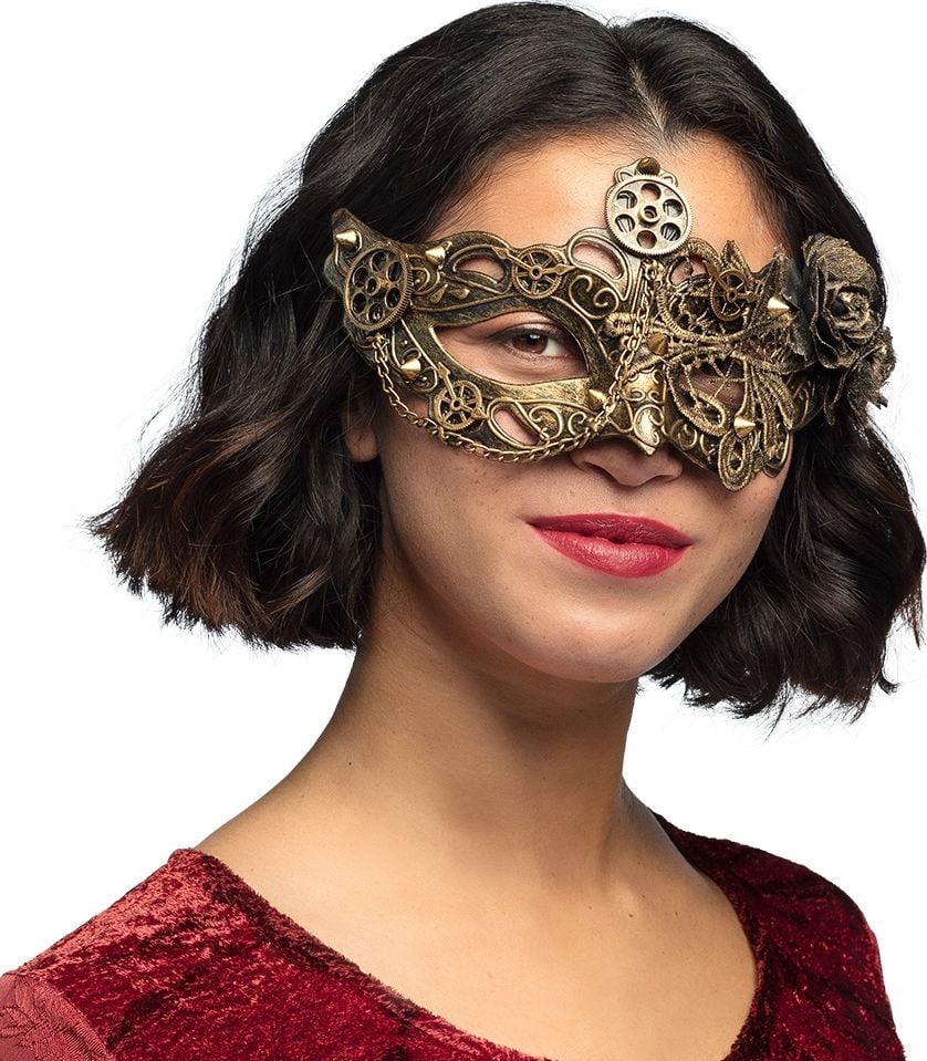 Steampunk Venetiaans Oogmasker Goud