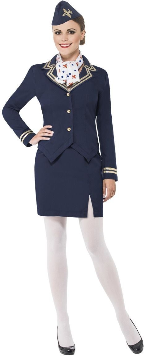 Stewardess jurkje blauw