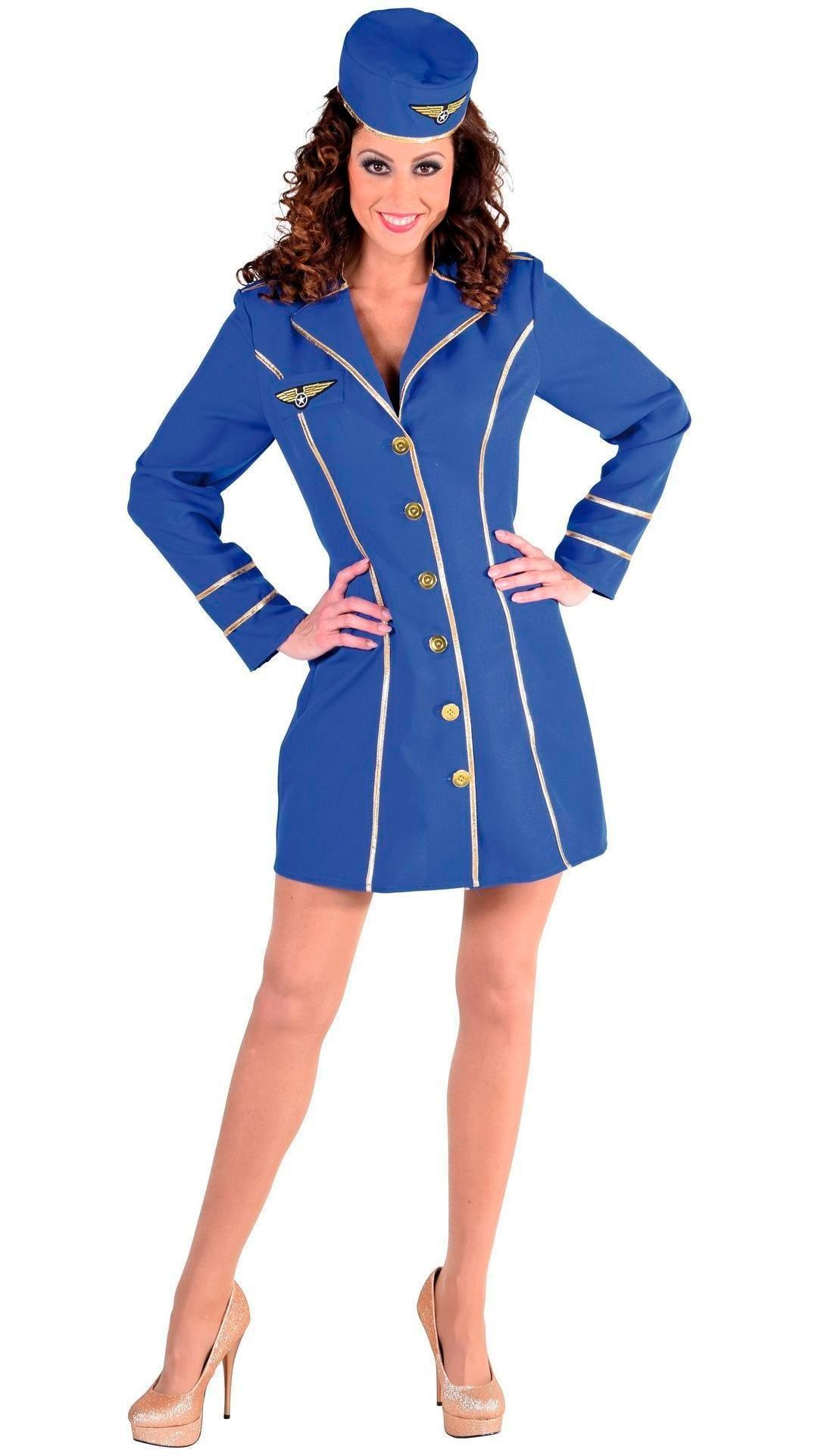 Stewardess kostuum blauw vrouwen