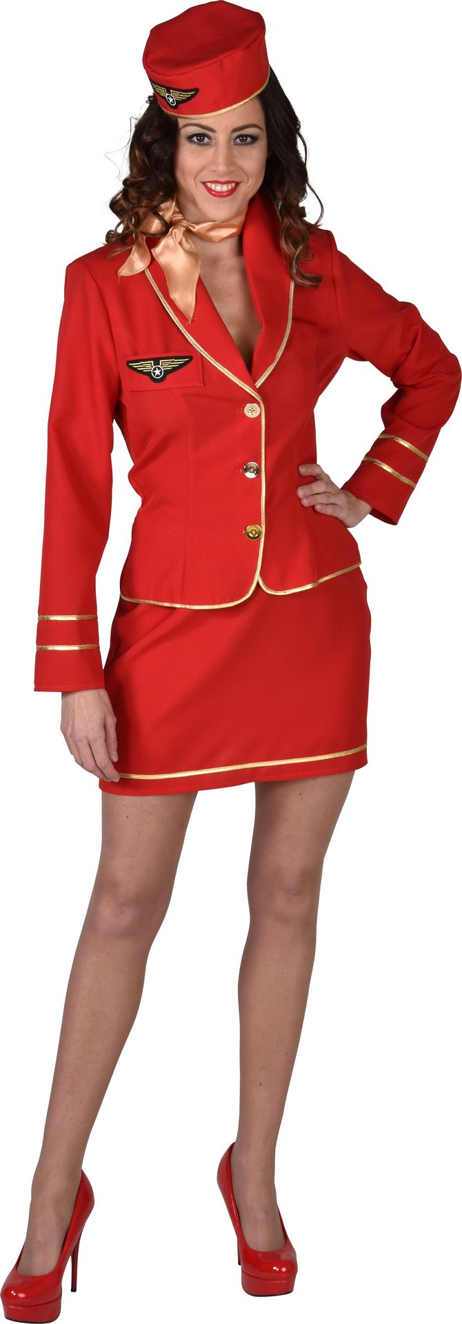 Stewardess outfit rood