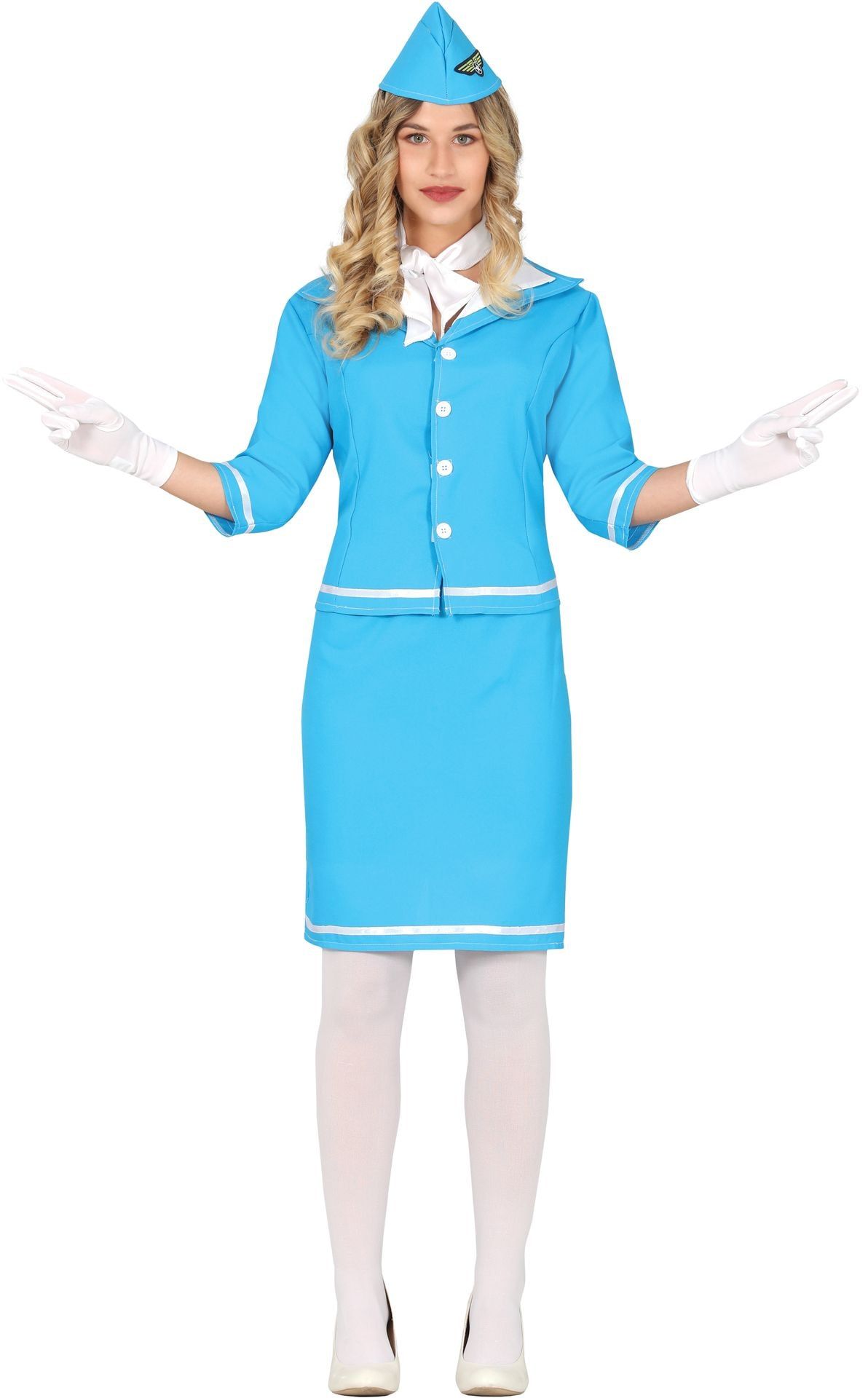 Stewardess pakje lichtblauw