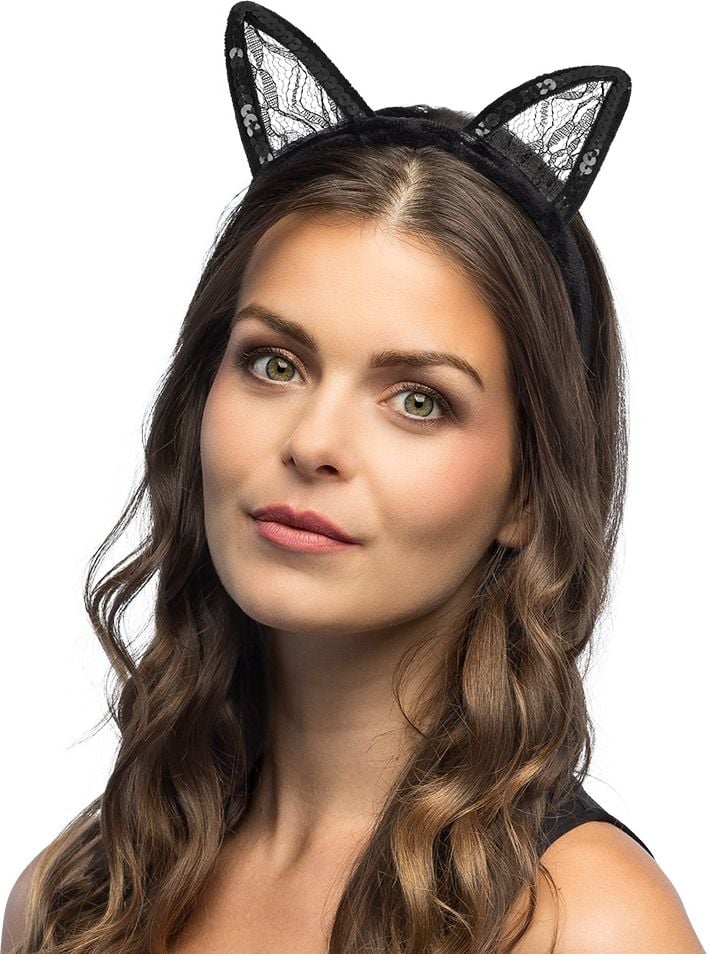 Stijlvolle Kattenoren Tiara Zwart
