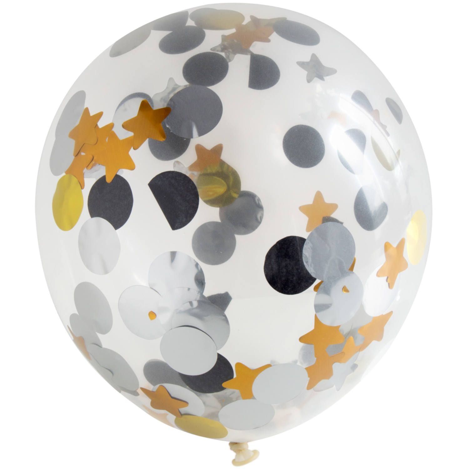 Stippen en sterren confetti ballonnen 4 stuks