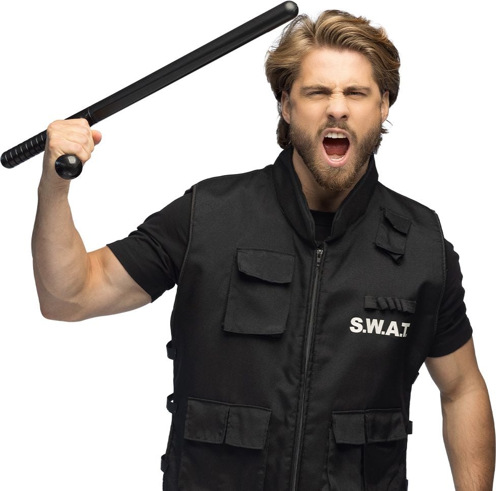 Stoere Politieknuppel Zwart 58cm