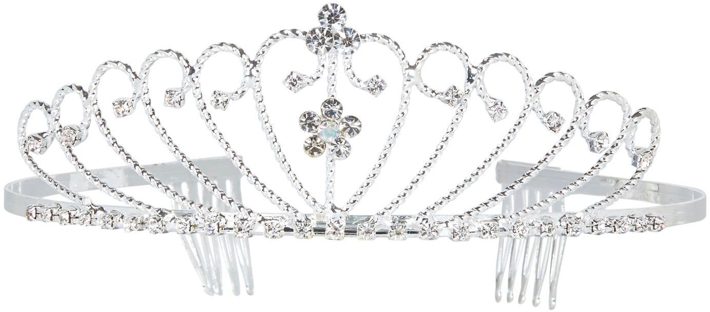 Strass tiara zilver