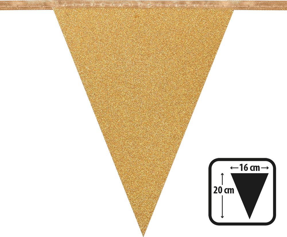 Suikerfeest vlaggenlijn goud glitter 4m