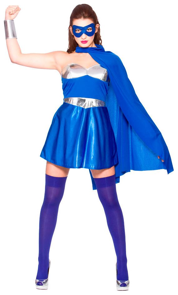 Superheld blauw zilver