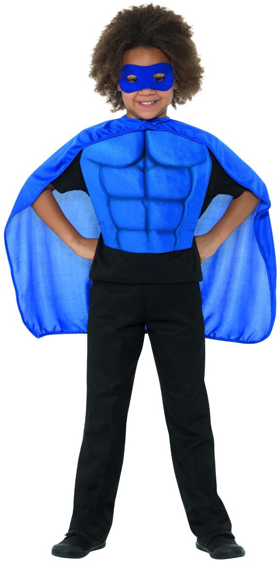 Superheld blauwe outfit