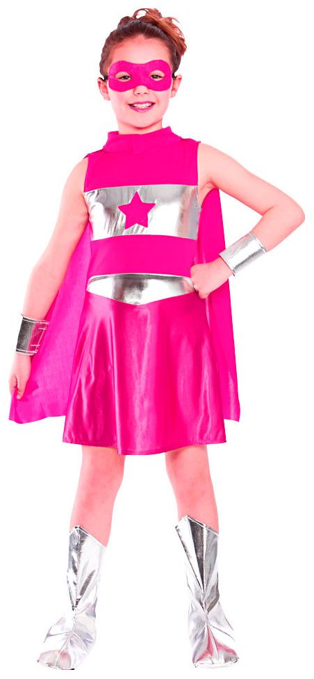 Superhelden jurk kind roze