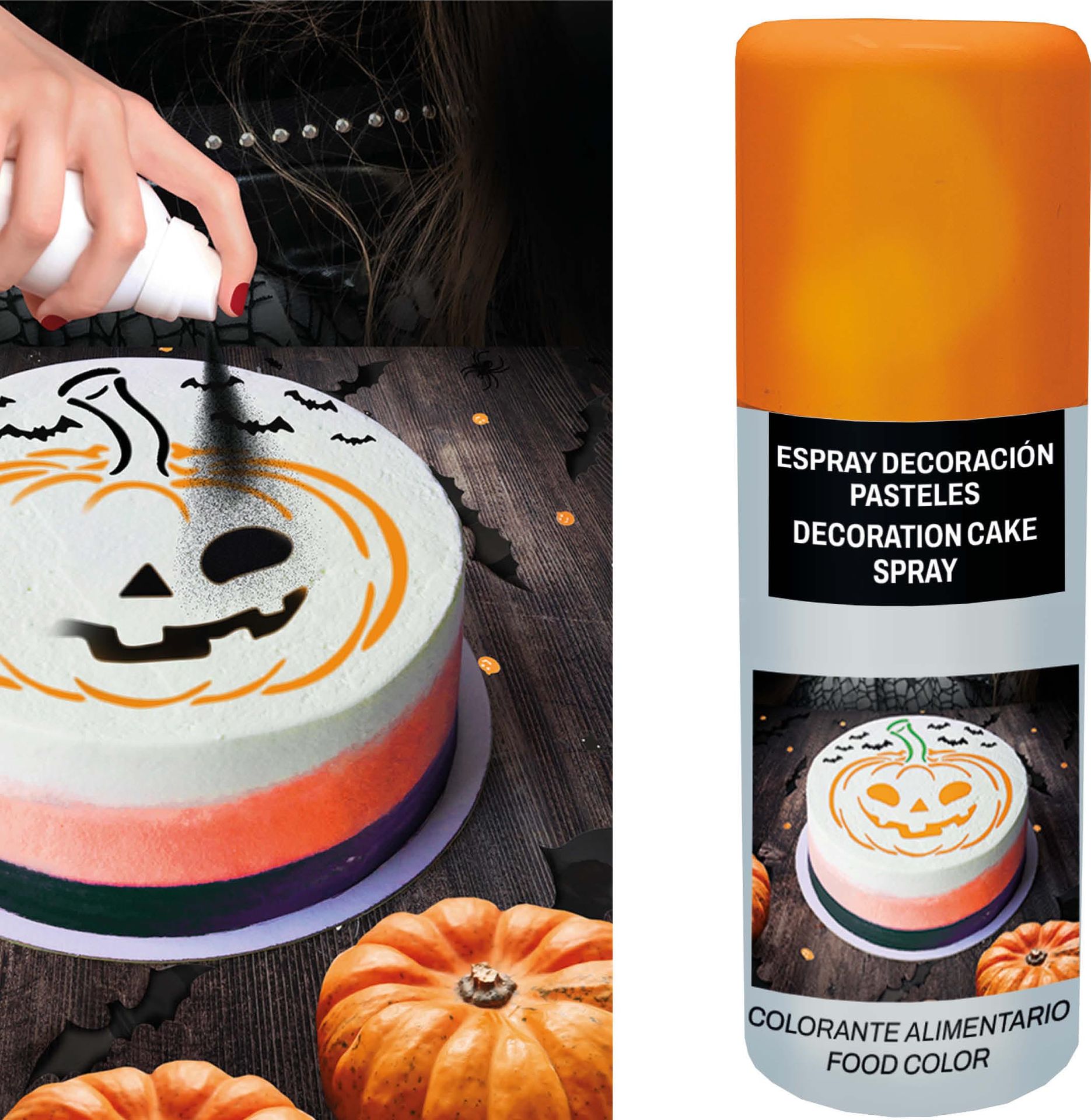 Taart decoratiespray oranje 100 ml