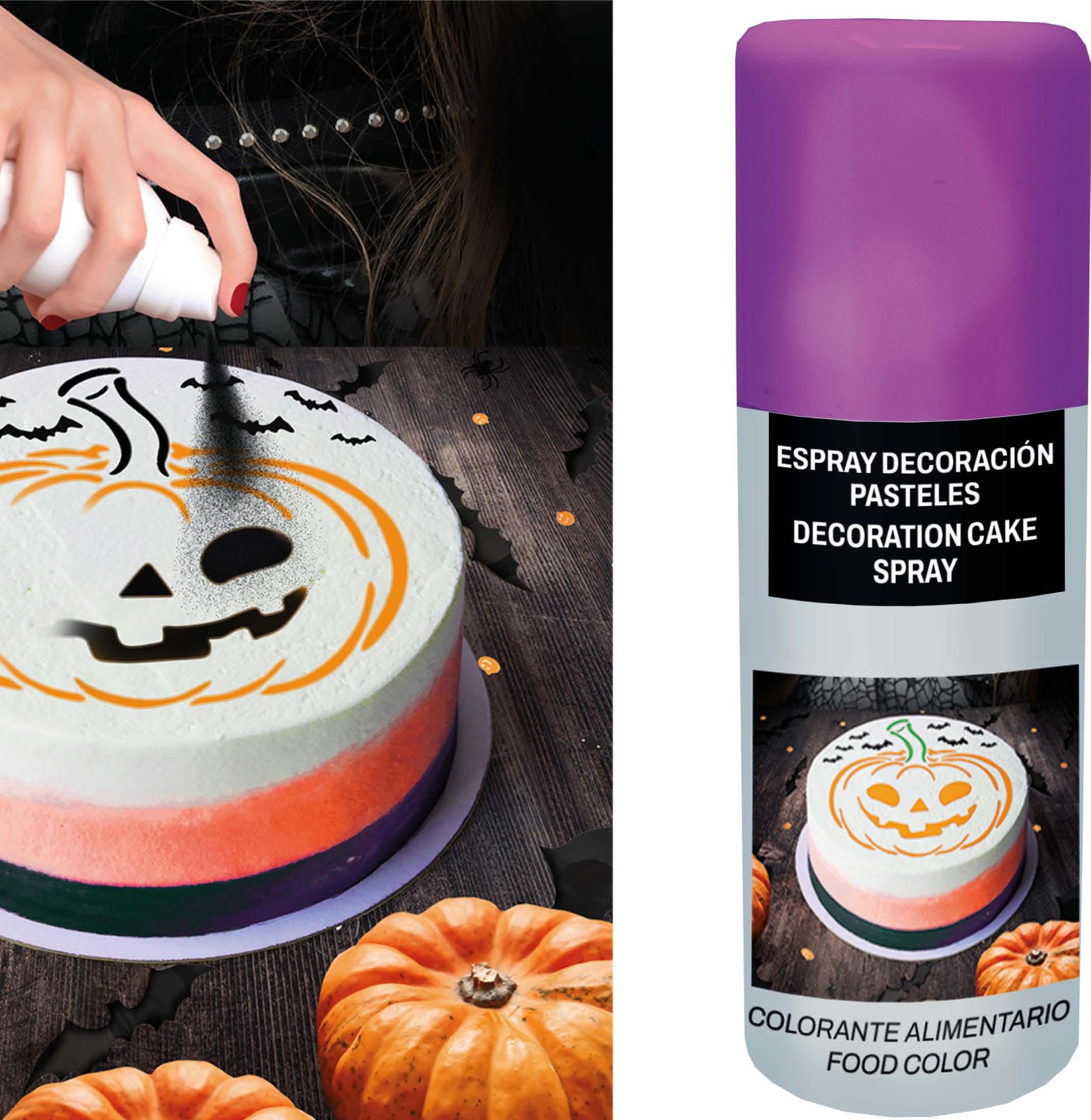 Taart decoratiespray paars 100 ml