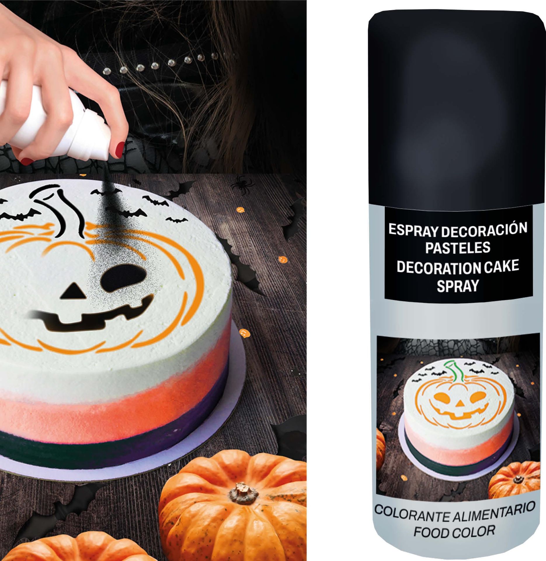 Taart decoratiespray zwart 100 ml