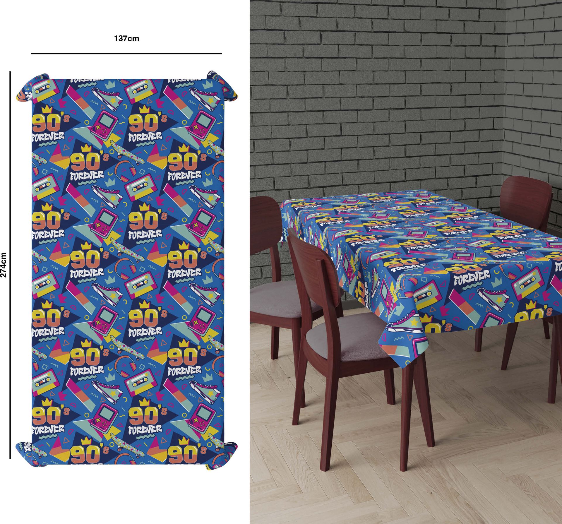 Tafelkleed 90's 137 x 274 cm
