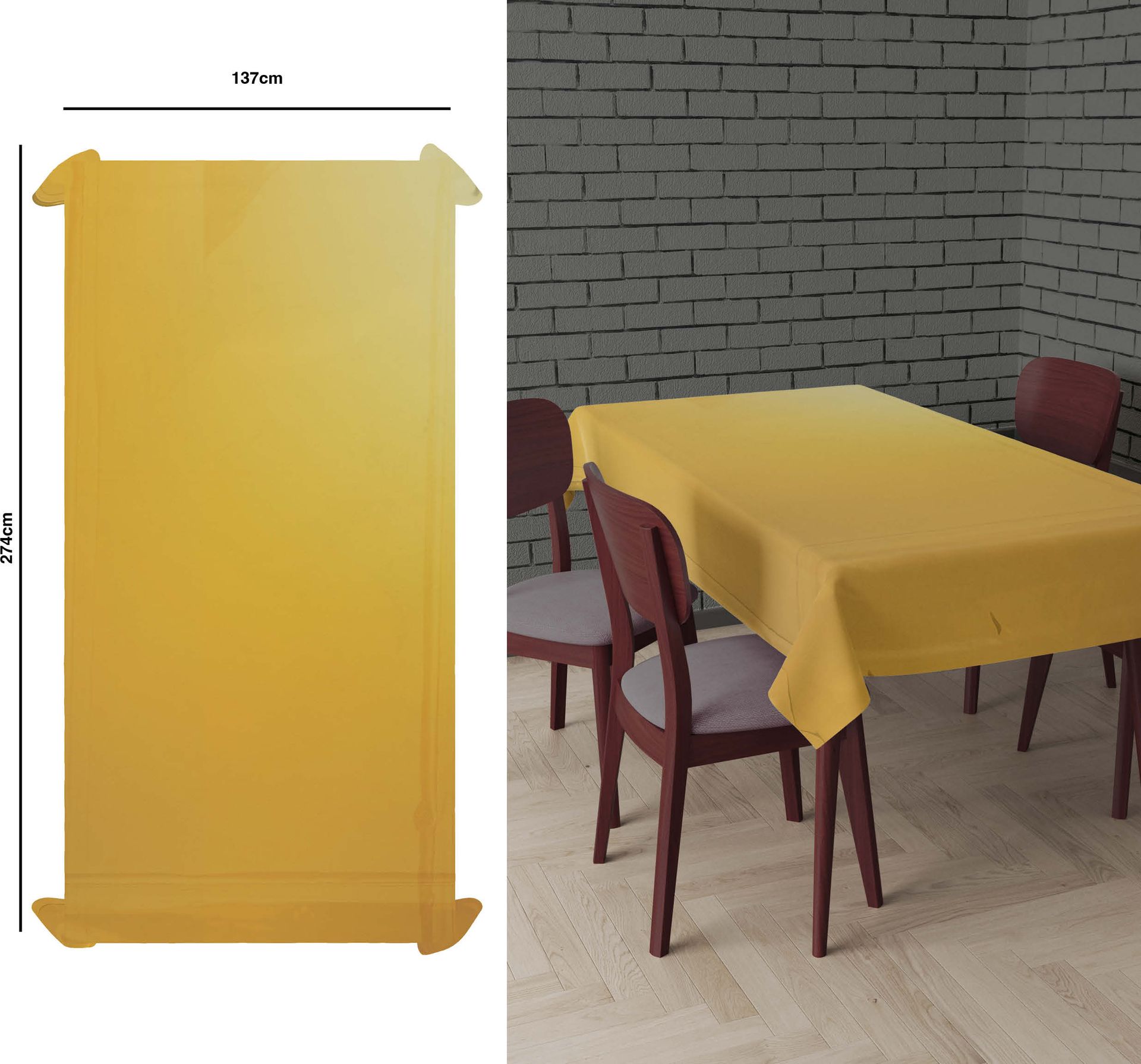 Tafelkleed goud metallic 137 x 274 cm