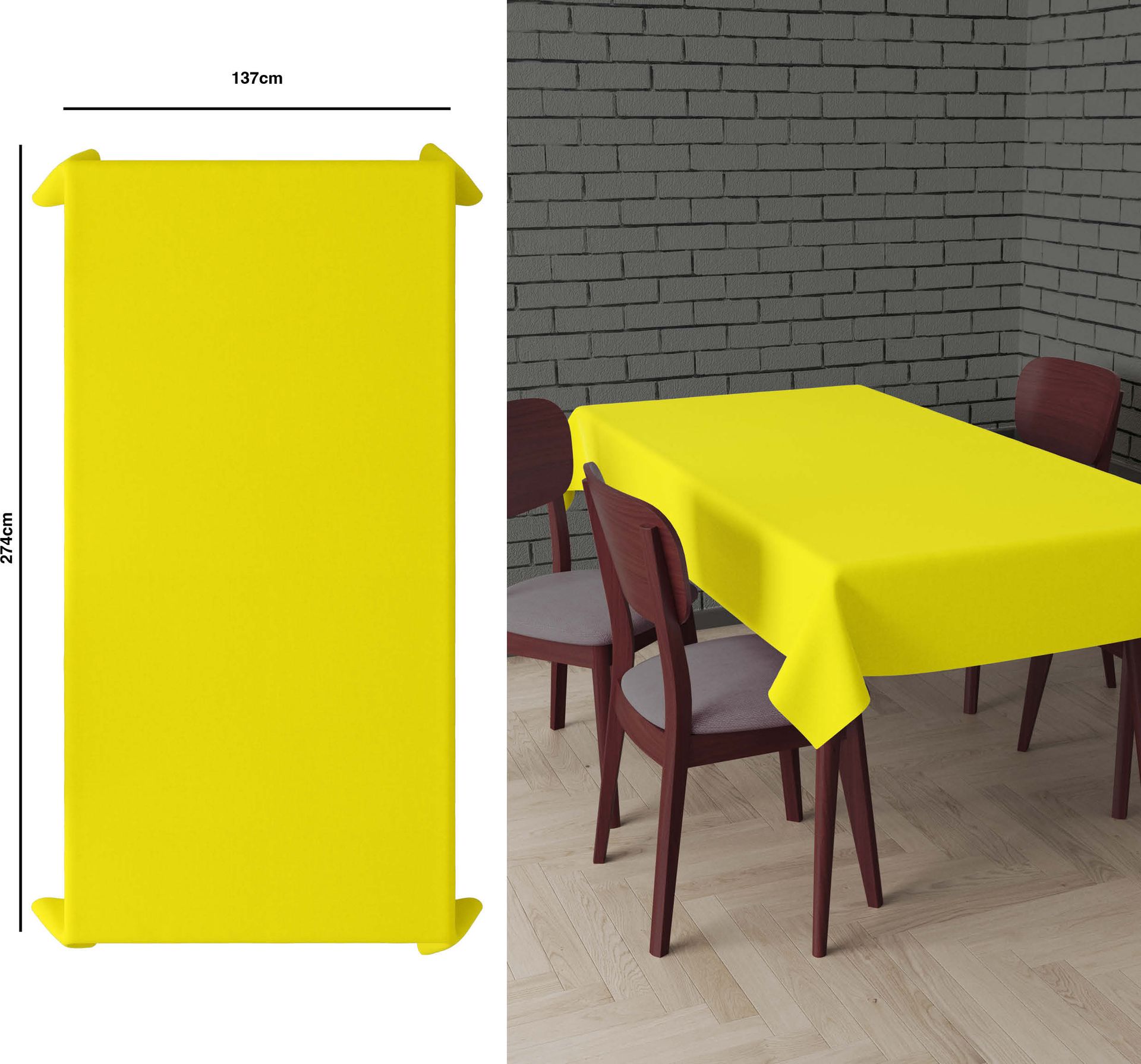 Tafelkleed neon geel 137 x 274 cm