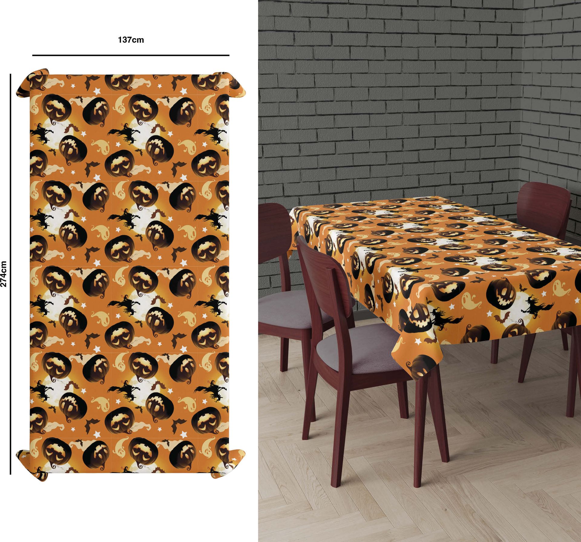 Tafelkleed pompoen 137 x 274 cm halloween