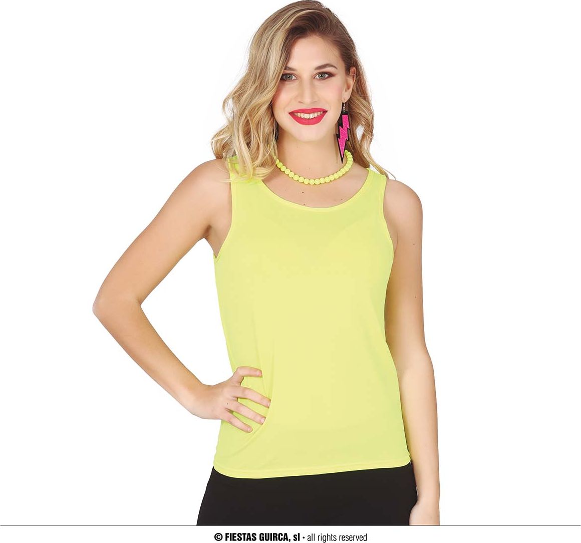 Tanktop neon geel dames