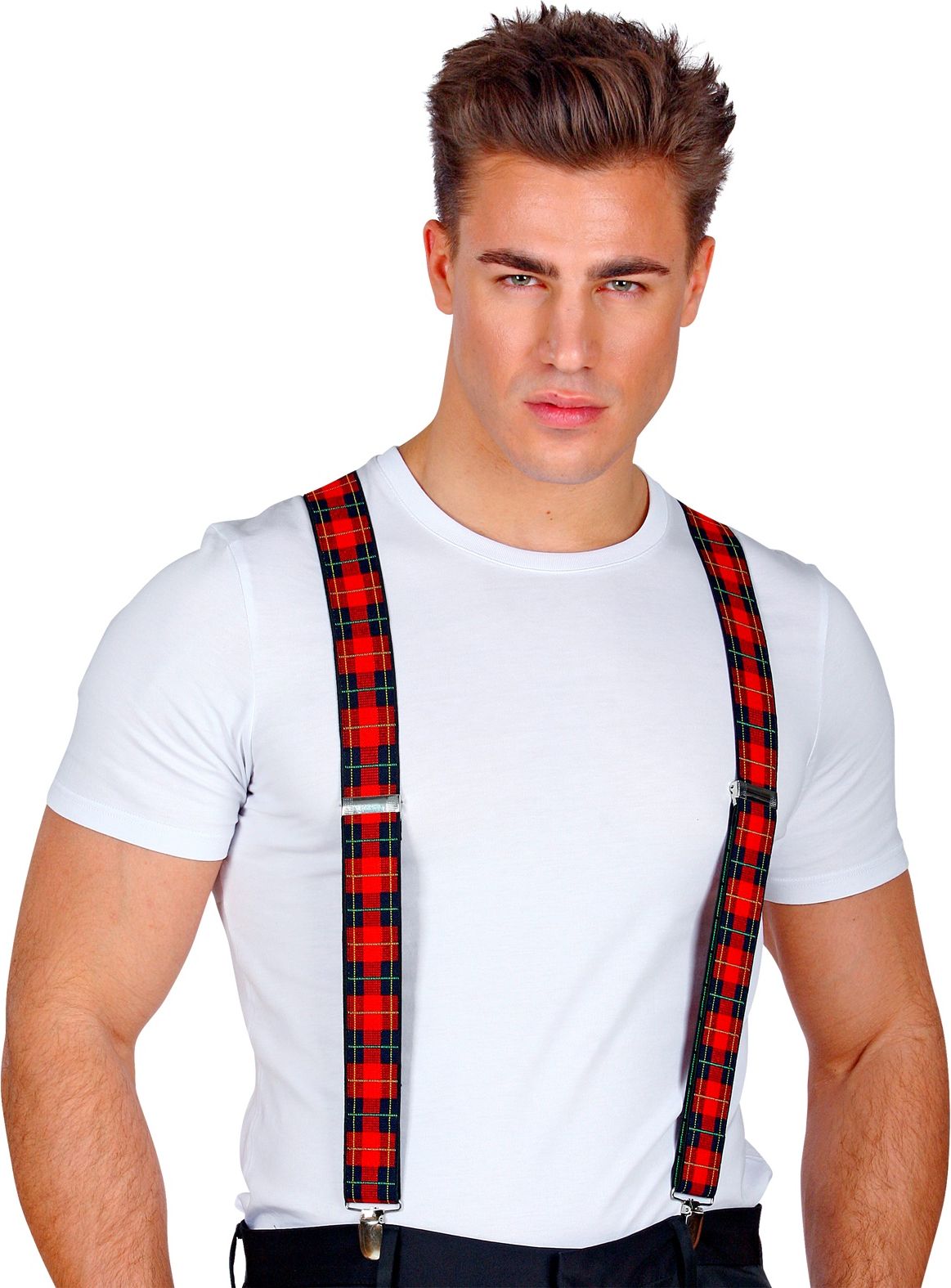 Tartan bretels rood